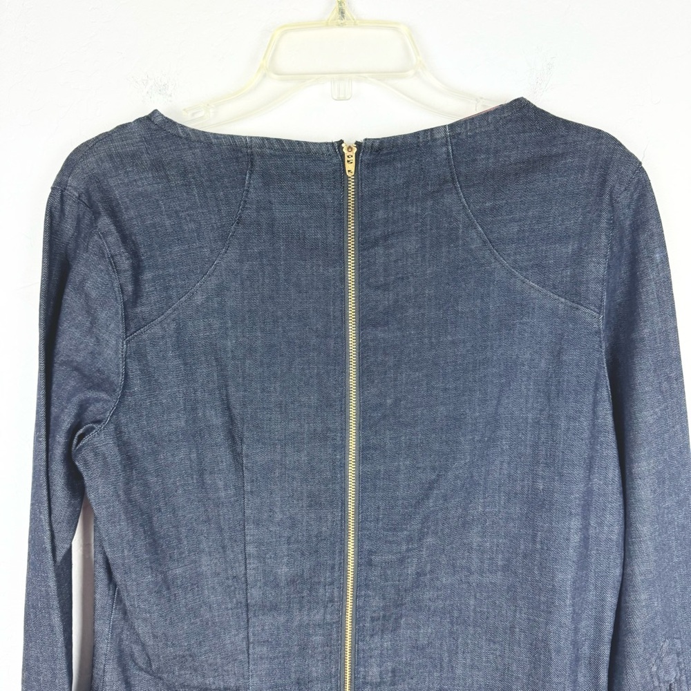 Prairie Underground Denim 3/4 Sleeve Sheath Dress With Zipper Details Size L - Picture 9 of 11